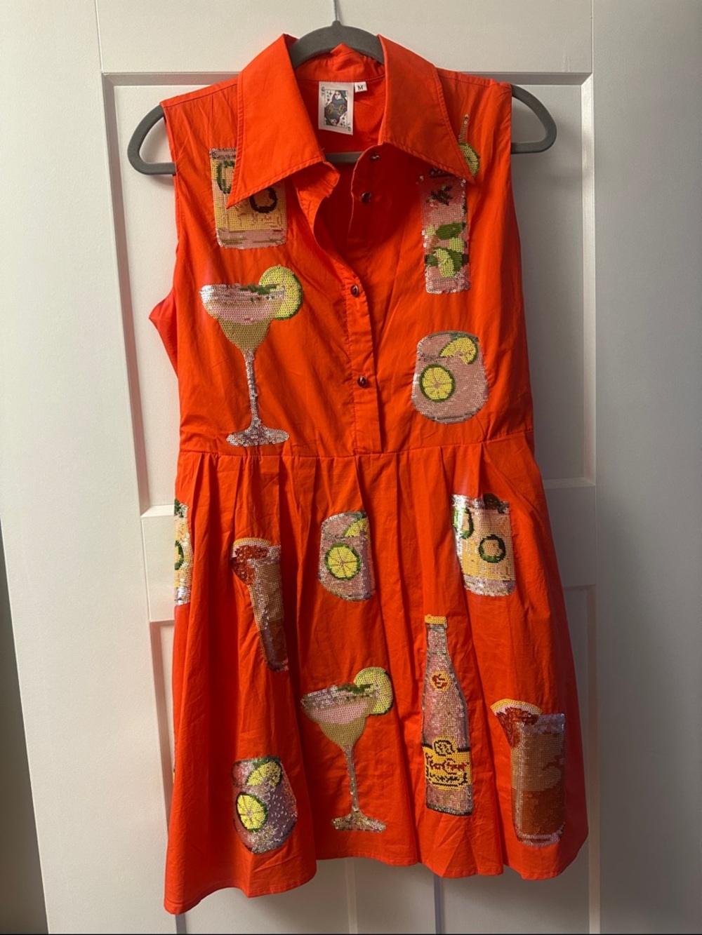 Queen of Sparkles Sleeveless Sequin Cocktail Print Dress. Cinco de Mayo